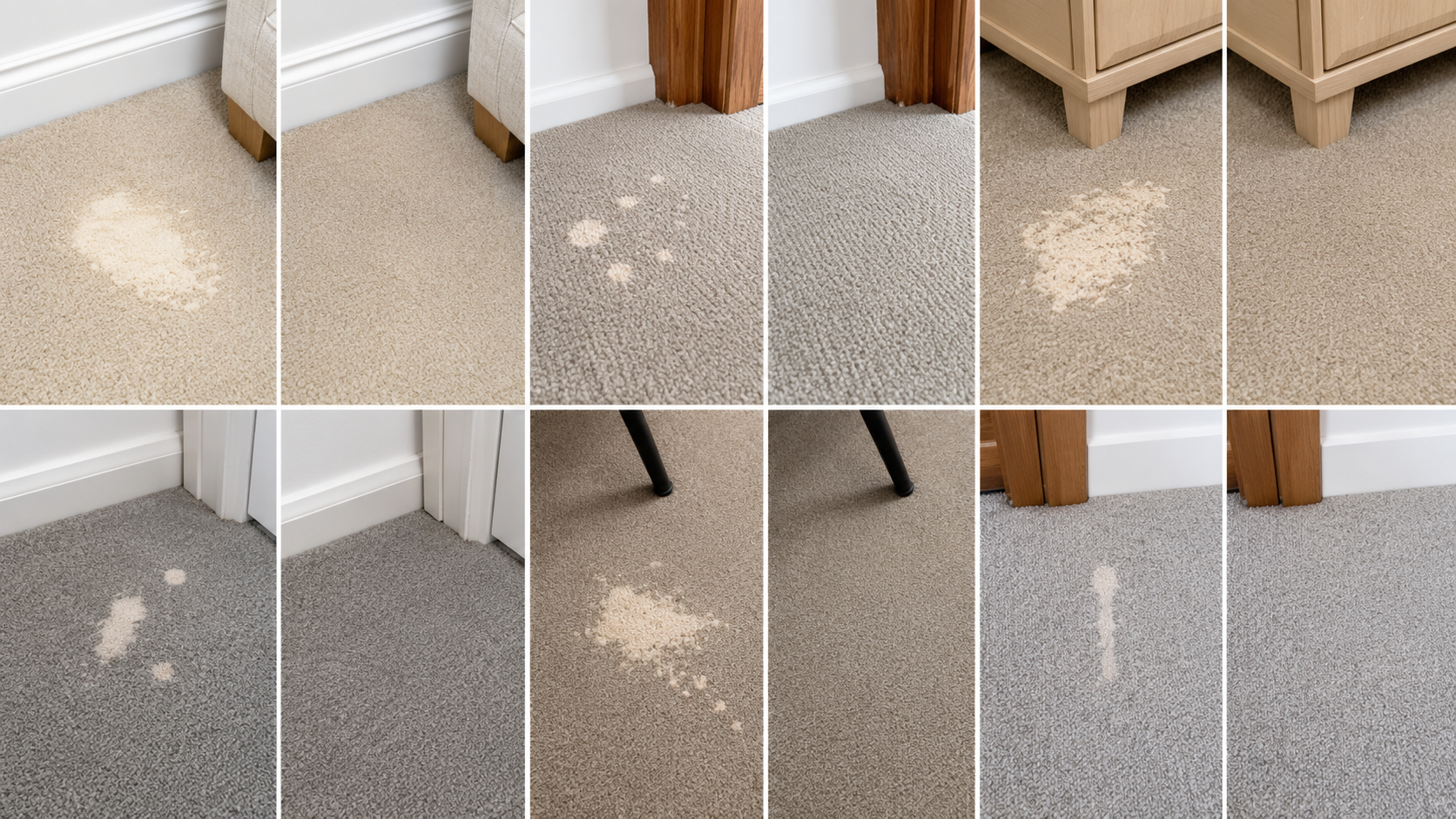 Pale bleach marks on a carpet